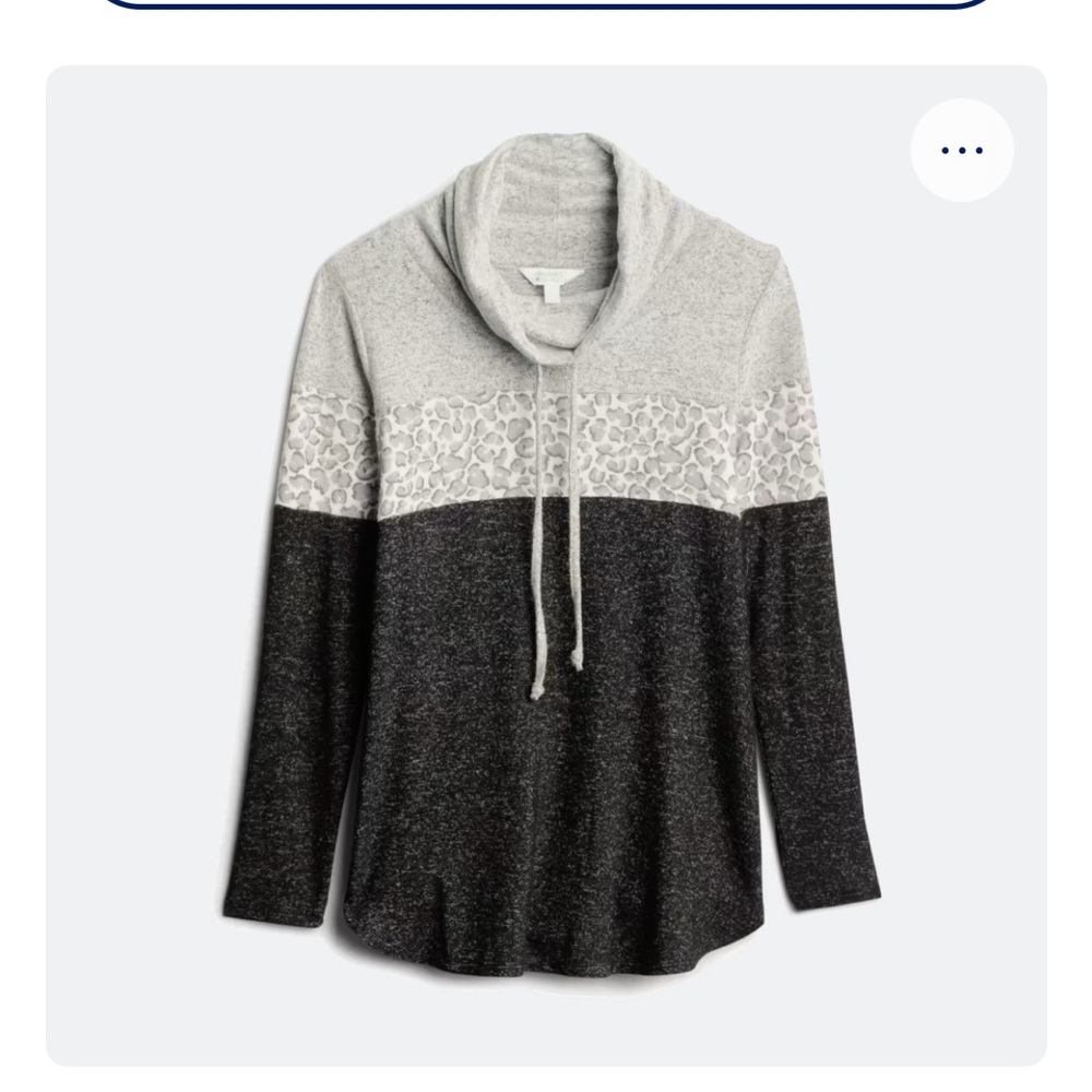 Gray and Black Cowl Neck Sweater